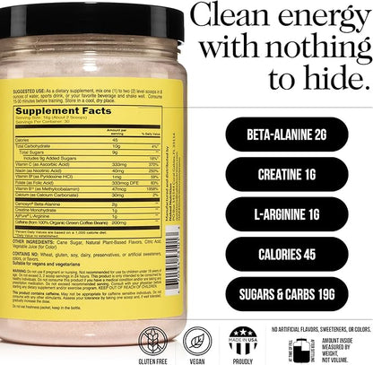 NAKED Fruit Punch Energy - Clean Pre Workout Supplement for Men and Women, Vegan Friendly, No Added