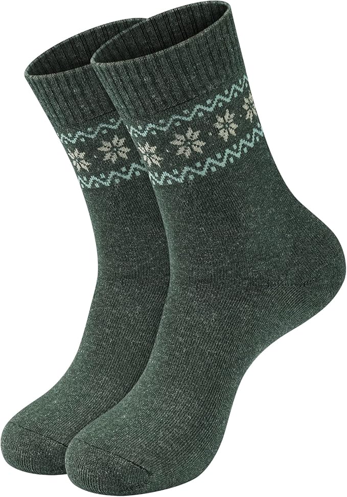 NinetoFiveLife Pack of 4 Womens Merino Wool Socks Winter Hiking Socks Knit Outdoor Recreation Socks