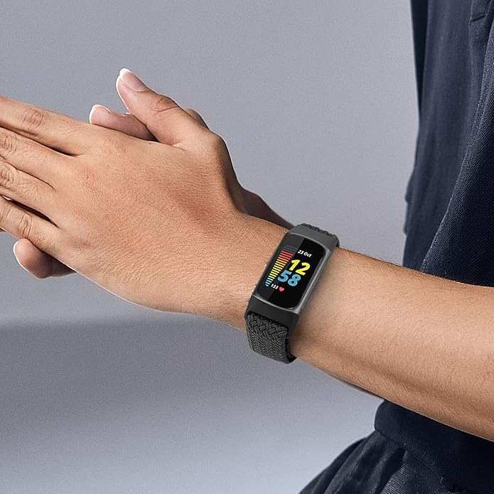 Braided Band Compatible with Fitbit Charge 6/Fitbit Charge 5, Soft Nylon Solo Loop Adjustable