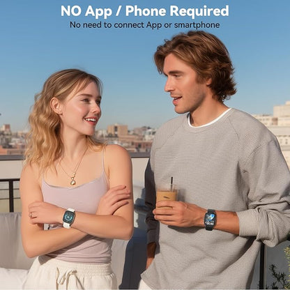EURANS Smart Watch No App/Phone Required, 1.85" Ultra HD Display, Waterproof Fitness Tracker, 24/7