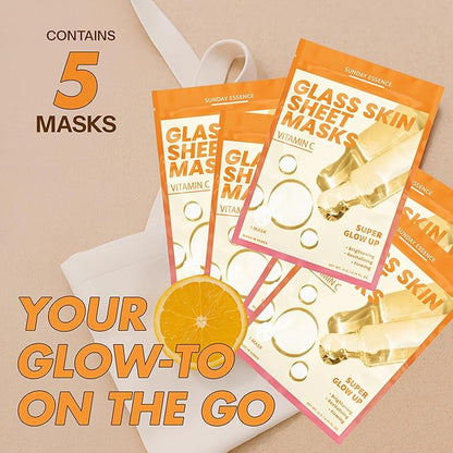 Vitamin C Face Mask ??Dermatologist Tested, Anti-Aging, Korean Skin Care, Evens Tone Hydrates