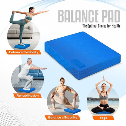 Yes4All Upgraded Size Foam Pad for Exercise, Nonslip Foam Balance Pad Physical Therapy, Yoga &