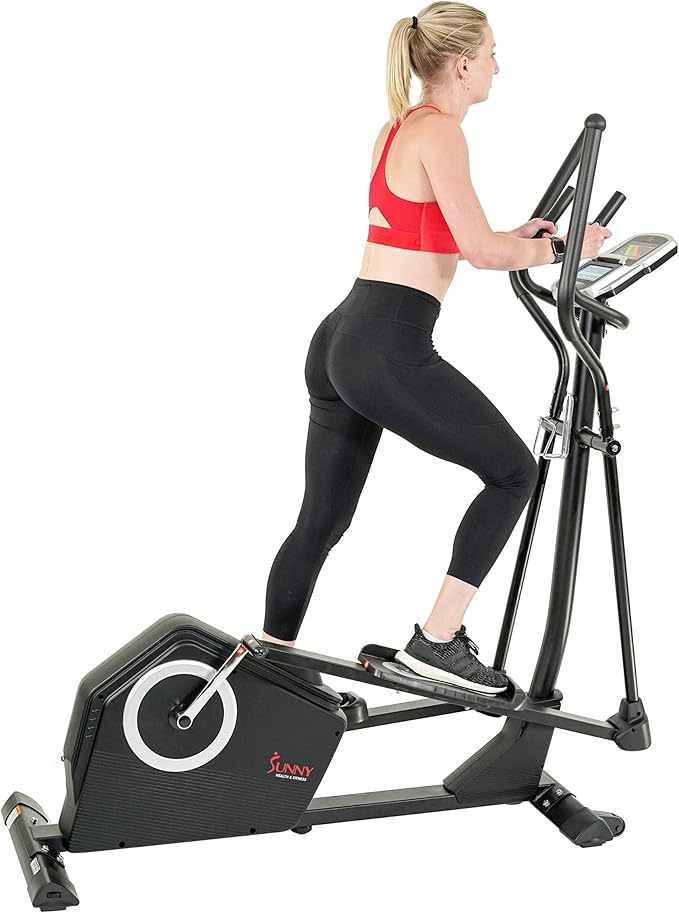 Sunny Health & Fitness Smart 2-in-1 Upright Elliptical Full-Body Exerciser, Home Cross-Training