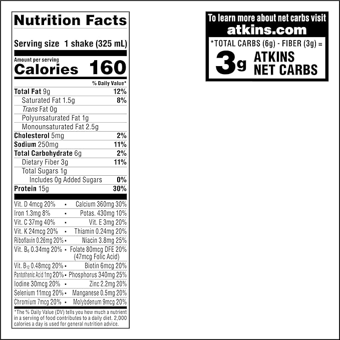 Atkins Café Caramel Iced Coffee Flavored Protein Shake, High Protein Shake, Low Glycemic, Low Carb