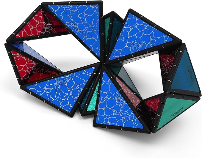 TOSY Magnet Pyramid Stone - 1 Cube Transforms into 1 Billion Shapes, 14 pcs (12 Puzzle pcs and 2