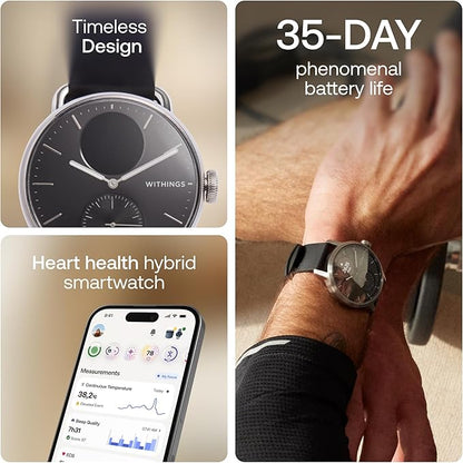 Withings ScanWatch 2 - Hybrid Smart Watch, Heart Rate Monitoring, Fitness Tracker, Cycle Tracker