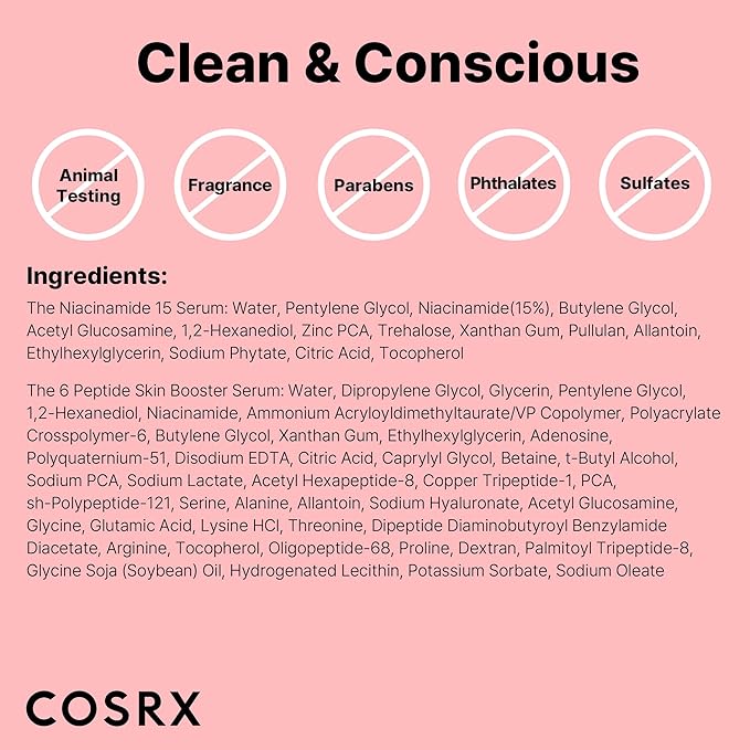 COSRX Niacinamide 15% Peptide Booster Set - Amazon Exclusive - Korean Skin Care Set, Gift Sets
