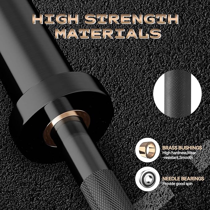 Barbell Bar for Weightlifting - 7FT Heavy Duty (1500LB/700LB), 4FT Short (500LB), 47" EZ Curl Bar