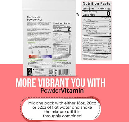 Electrolytes Powder Plus, Keto, Watermelon, Sugar Free, 1000mg Potassium, 120mg Calcium, 120mg