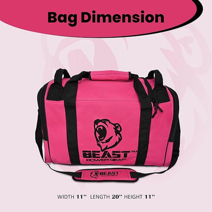 Gym Duffle Bag- Workout, Boxing, MMA, Sports Bag with Shoes Compartment and Adjustable Shoulder