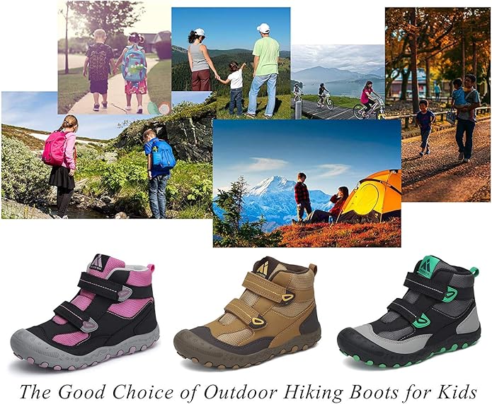 Mishansha Kids Hiking Boots Toddler Girls Boys Hiking Shoes Water-Resistant Anti-Collision Non-Slip