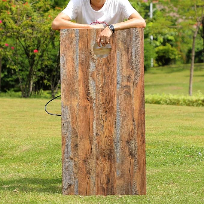 Solid Wood Premium Corn Hole Outdoor Game Set, 2 Regulation and Waterproof Cornhole Game Boards