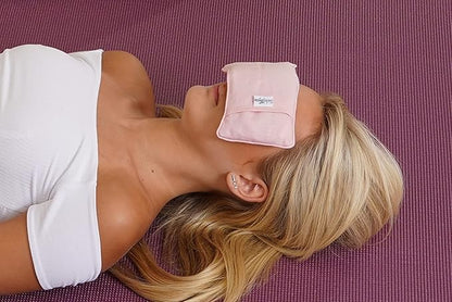 Organic Linen Eye Pillow - Lavender & Flaxseed for Relaxation, Yoga, Stress Relief - Microwavable
