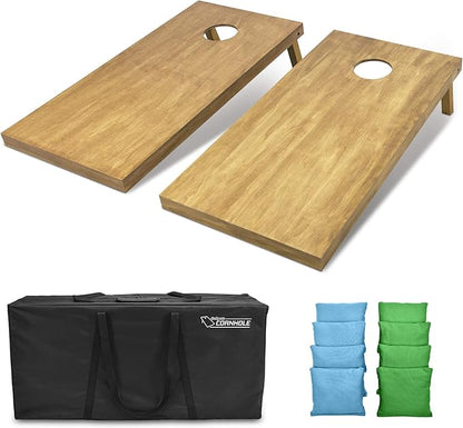 GoSports 4 ft x 2 ft Regulation Size Wooden Cornhole Boards Set - Includes Carrying Case - Full