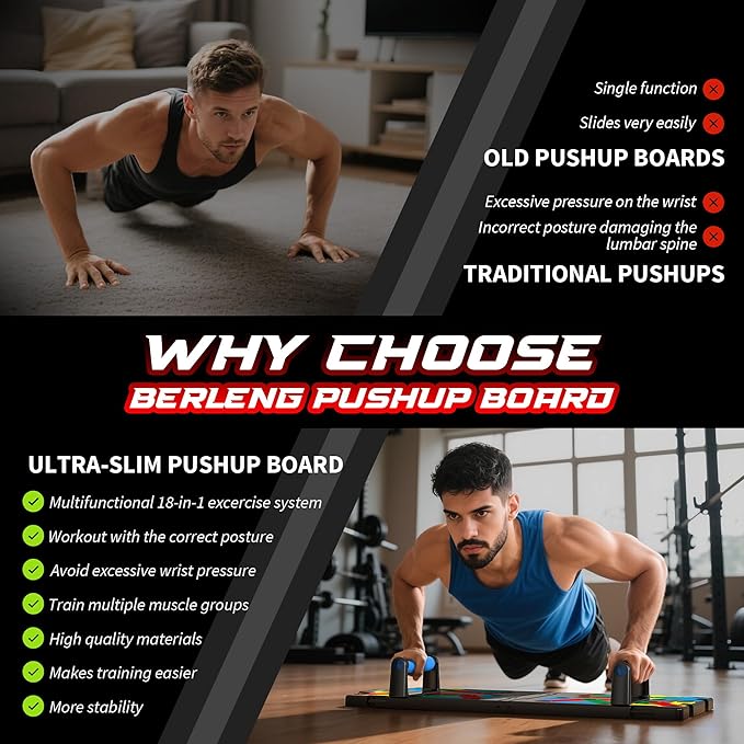 Solid Push Up Board 15 in 1 Home Workout Equipment Multi-Functional Pushup Stands System Fitness