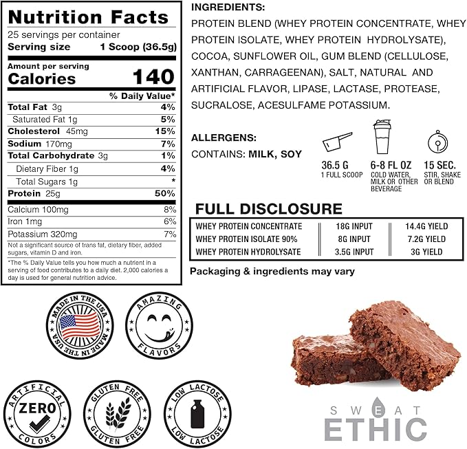 Whey'd Protein Powder, 25 G Whey Protein Blend with Concentrate, Isolate & Hydrolysate, Low Lactose