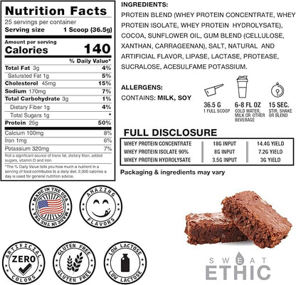 Whey'd Protein Powder, 25 G Whey Protein Blend with Concentrate, Isolate & Hydrolysate, Low Lactose