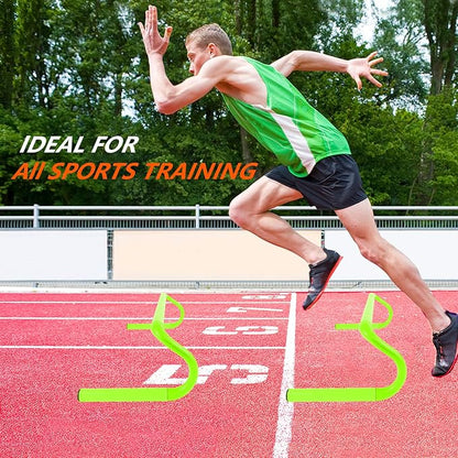 10 Pcs 6" Speed Agility Training Hurdles with 6 Marker Cone Durable Detachable Training Equipments