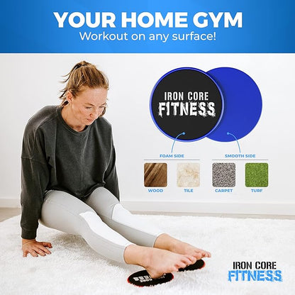 Core Sliders for Working Out, Dual Sided Exercise Gliding Discs for Use on All Surfaces, Ultimate