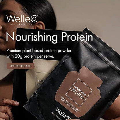 WelleCo, Nourishing Protein, Premium Organic Sprouted Brown Rice & Pea Protein, Chocolate Flavour