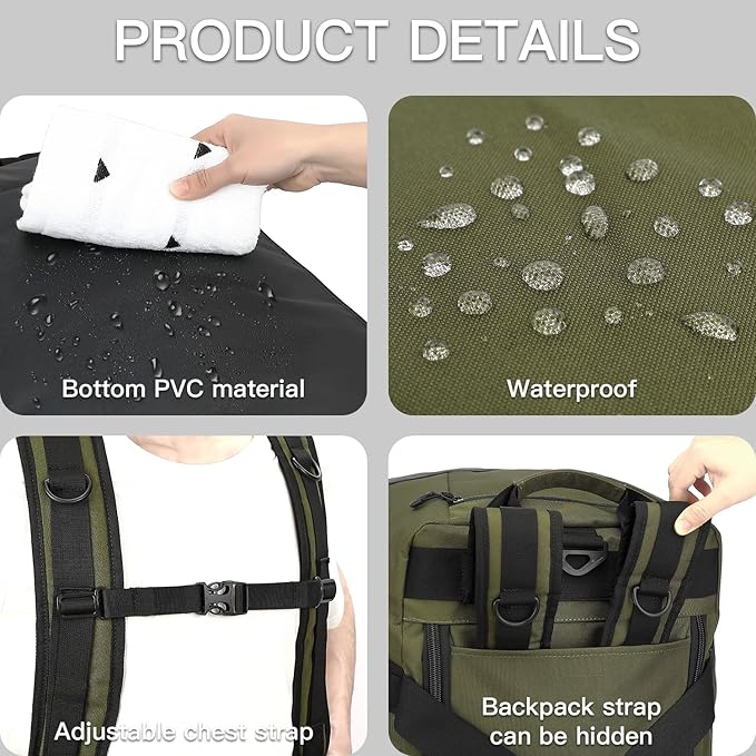 TUGUAN Extra Large Travel Duffle Bag Backpack for Men with Adjustable Dividers 120L Big Weekend