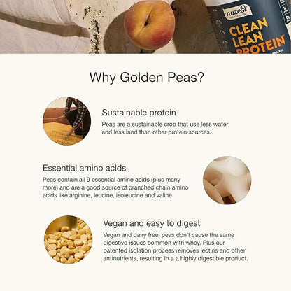 Nuzest - Pea Protein Powder - Clean Lean Protein, Premium Vegan Plant Based Protein Powder, Dairy