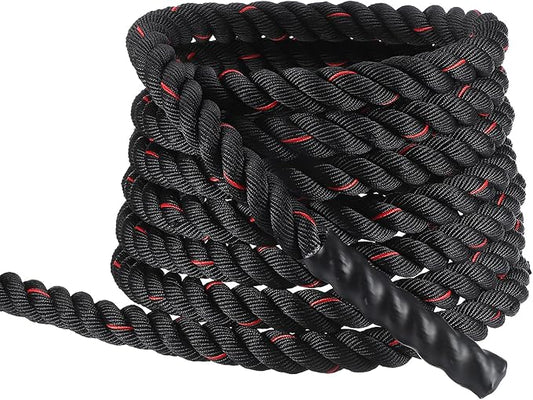 MECCANIXITY Battle Rope 30ft x 1.5 Inch Polyester Workout Rope Heavy Fitness Exercise Rope for