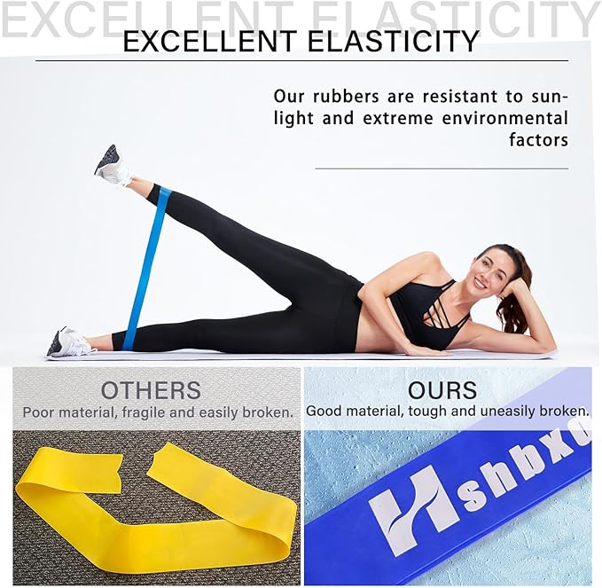 Resistance Bands for Working Out, Physical Therapy Bands, Latex Free Elastic and Exercise Bands Set