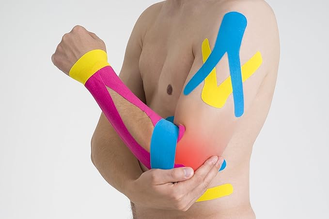 Kinesiology Tape 6 Rolls, Waterproof Kinetic Tape Muscle Tape for Injured Muscle Recovery & Joints
