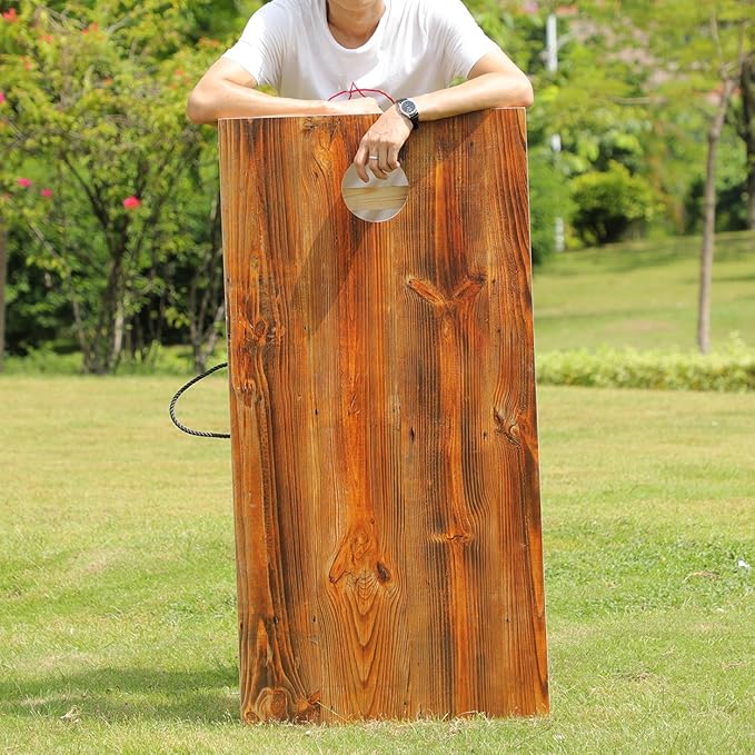 UKASE Solid Wood Regulation Size Cornhole Set Portable Bean Bags Toss Game with Durable Wood Grain