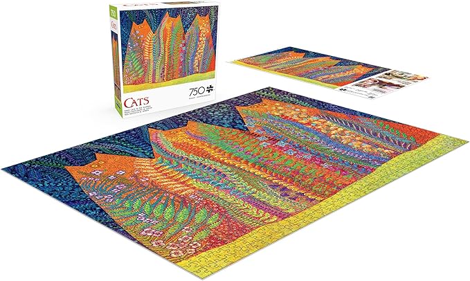 Buffalo Games - Kathryn Kramer Waters - Three Cats in The Garden - 750 Piece Jigsaw Puzzle for