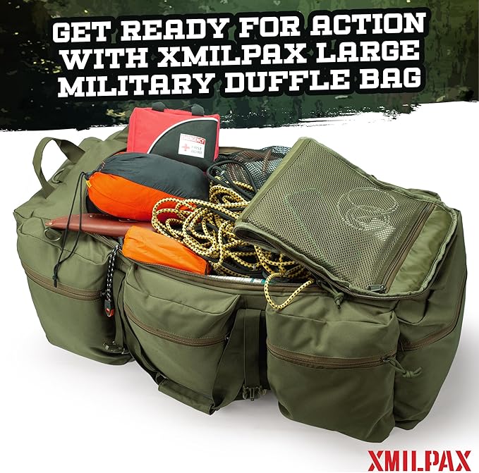 100L Large Military Duffle Bag Deployment Duffel Bag Sports Equipment Travel Luggage Bag with