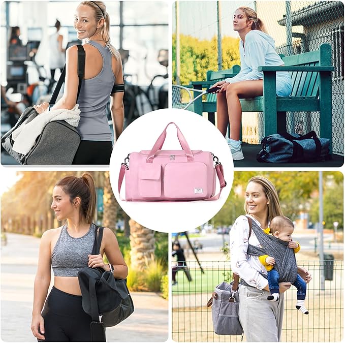FIORETTO Women's Gym Duffle Bag with Shoes Compartment, 37L Capacity, Ideal for Travel, Gym