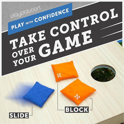 Professional Cornhole Bags - Set of 8 Regulation All Weather Double Sided - Sticky Side/Slick Side