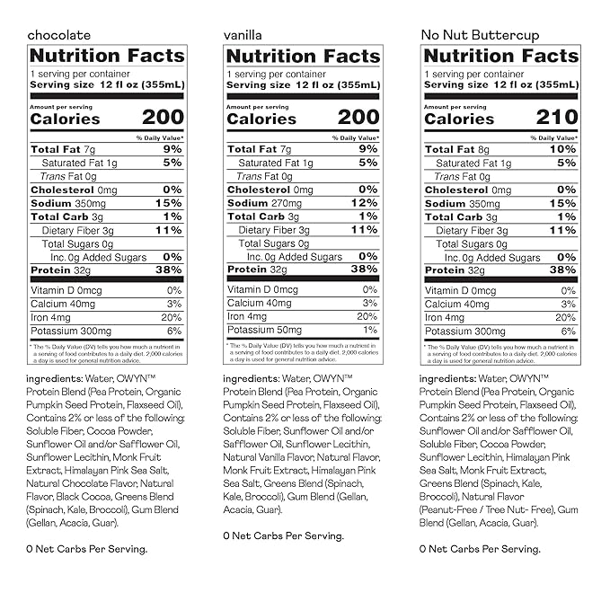 OWYN Only What You Need Pro Elite Vegan High Protein Keto Shake, 32g Protein, 9 Amino Acids