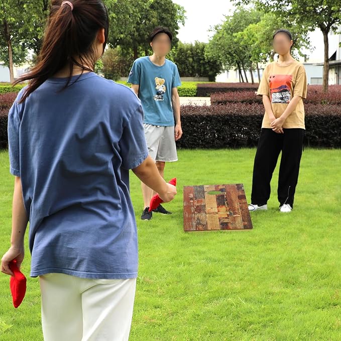 Solid Wood Premium Cornhole Game Set, Bean Bag Toss Game for Tailgate, Outdoor, Backyard