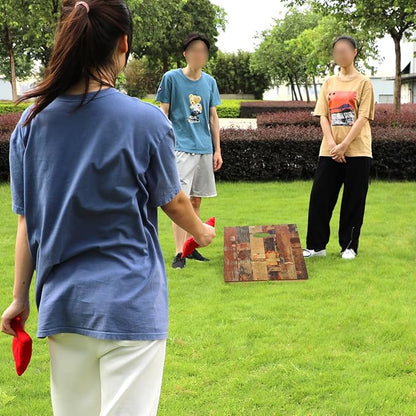 Solid Wood Premium Cornhole Game Set, Bean Bag Toss Game for Tailgate, Outdoor, Backyard