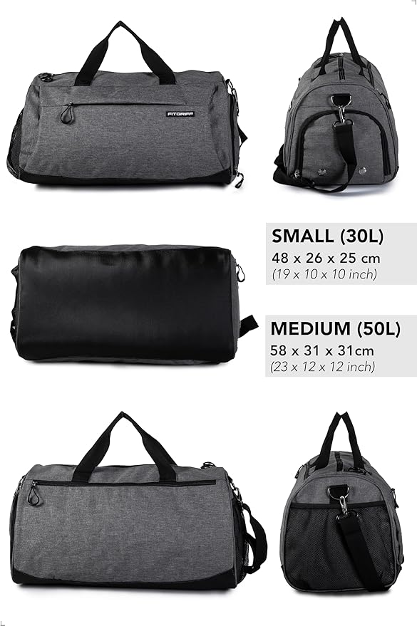 Fitgriff® Gym Bag for Men & Women with Shoe & Wet Compartment - Duffle Bag for Travel, Sports