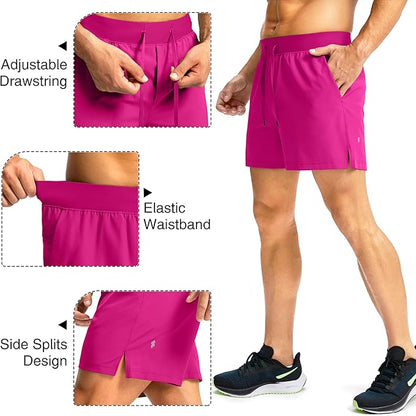 Men's Running Shorts with Zipper Pockets 9 Inch/ 7 Inch / 5 Inch Lightweight Quick Dry Gym Workout