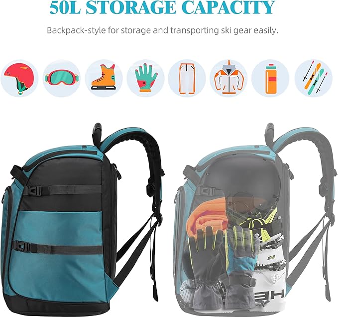 Ski/Snowboard Boot Bag/Skating Bag | Excellent for Store and Transport Gear, Jacket, Helmet