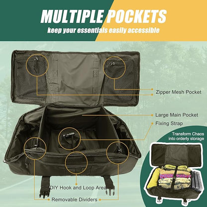 55L Large Travel Gym Duffle Bag Military Tactical Backpack, Army Pack 3 Day Bug Out Bag Rucksack