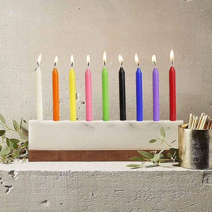 100 pcs Spells Chime Candles Unscented Assorted Colors Mini Taper Candles | 4" Tall x 1/2" Diameter