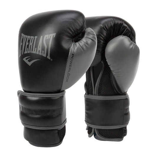 Everlast Powerlock 2 Hook Loop Boxing Gloves | Heavy Bag | Black | 16oz