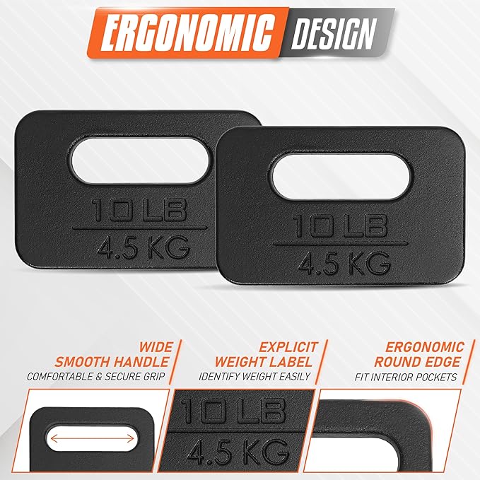 Yes4All Ruck Weight Plate, Cast Iron Rucking Plates with Wide Grip for Swings, Squat, Strength
