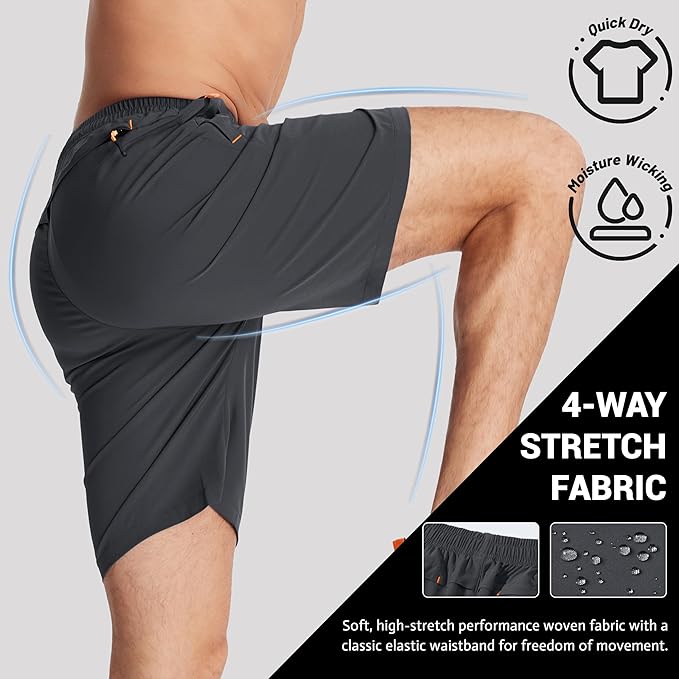 TACVASEN Men's Running Athletic Shorts 9" Quick Dry Workout Gym Shorts Lightweight Summer Shorts 3