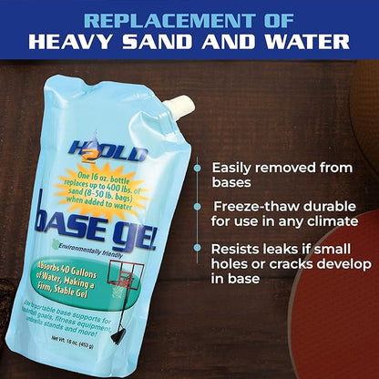BaseGel Polymer for Basketball Goal and Outdoor Indoor Sign Hoops Bases, Perfect Replacement for