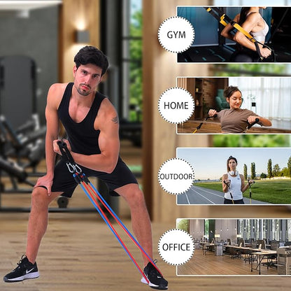 Resistance Bands with Handles for Working Out Women and Men, Exercise Bands with Door Anchor