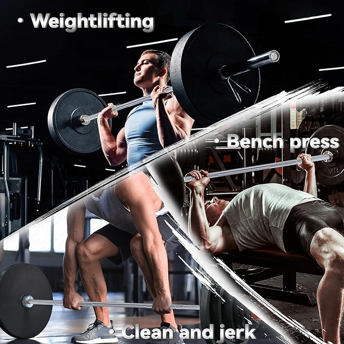 Barbell Bar for Weightlifting - 7FT Heavy Duty (1500LB/700LB), 4FT Short (500LB), 47" EZ Curl Bar