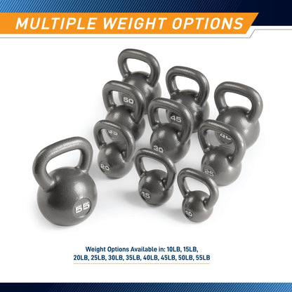 Marcy Hammertone Kettlebells, Ideal Workout Weights For Home Gym, Cast Iron, Black, 55lbs HKB-055