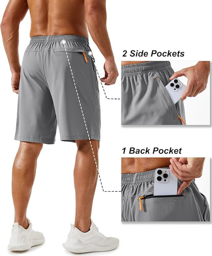 TACVASEN Men's Running Athletic Shorts 9" Quick Dry Workout Gym Shorts Lightweight Summer Shorts 3